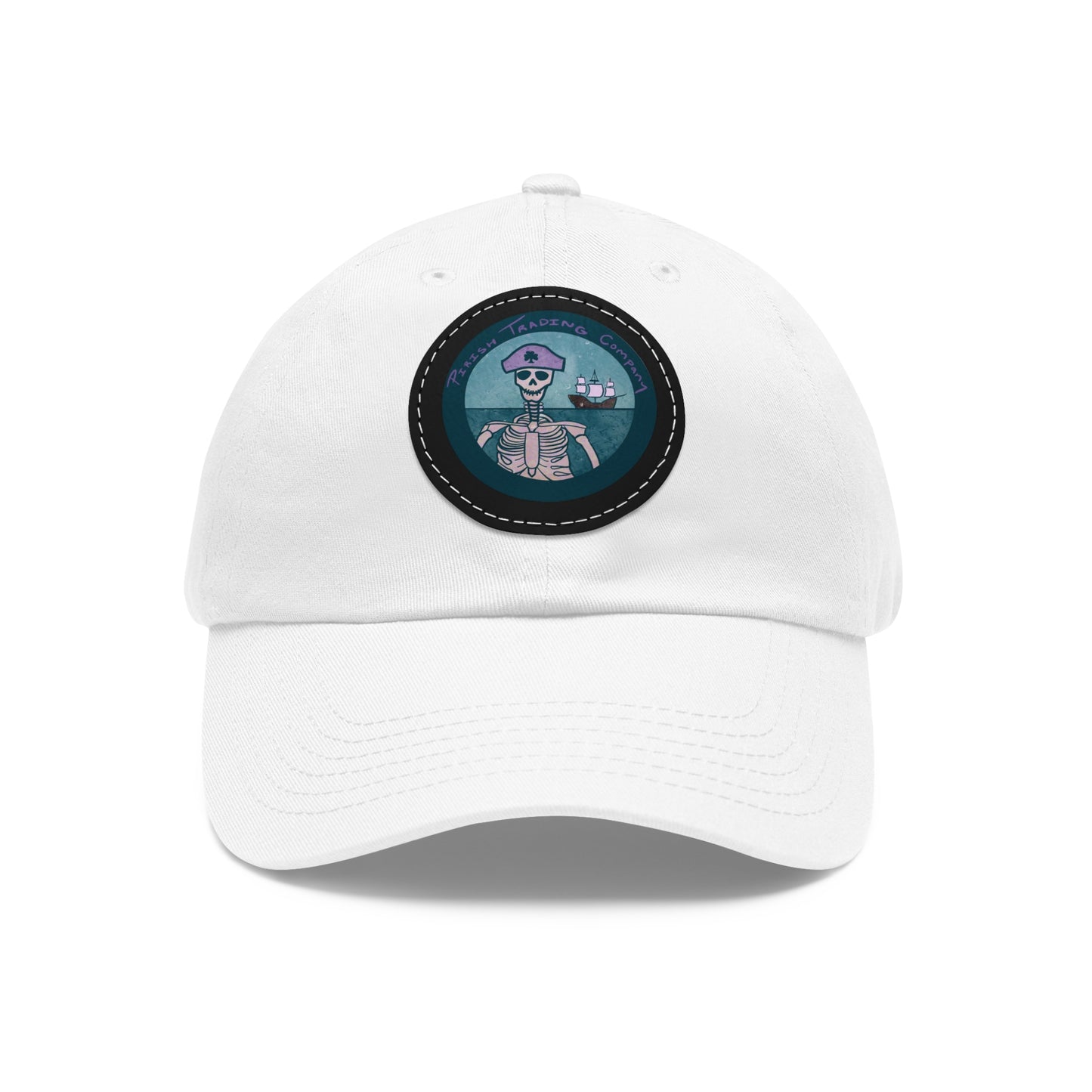 Dad Hat with Leather Patch (Round)