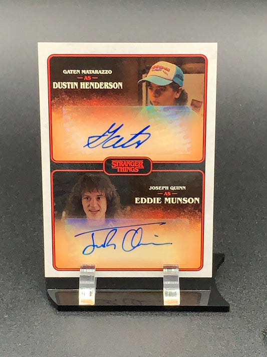 Card #DA-GJ Dual Autograph Dustin Henderson / Eddie Munson  Autographed by Gaten Matarazzo & Joseph Quinn