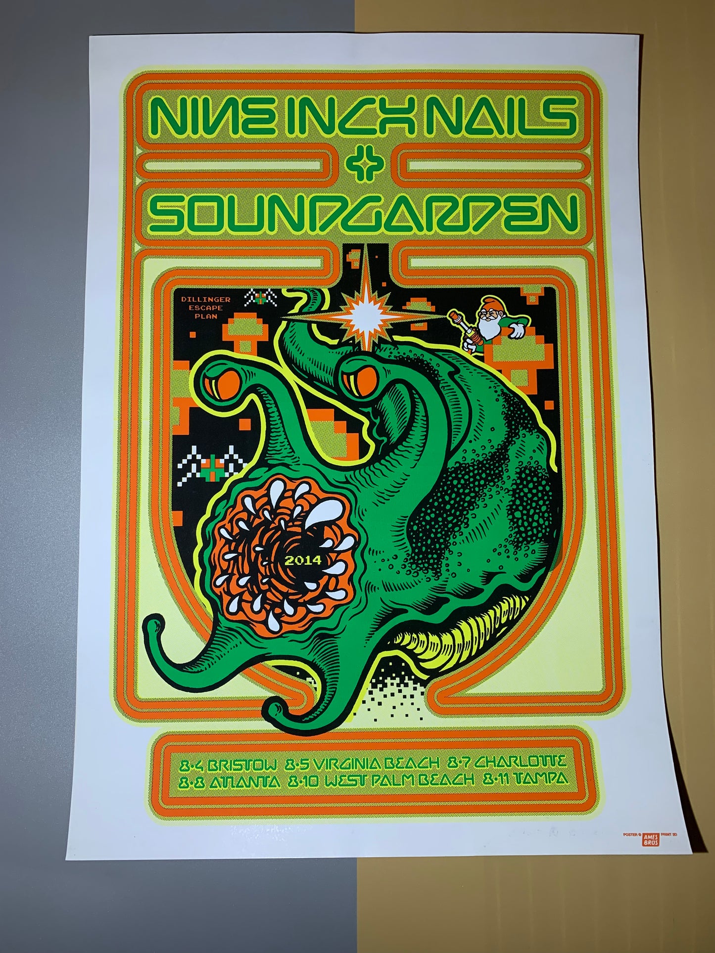 Nine Inch Nails Sound Garden 2014 Concert Poster