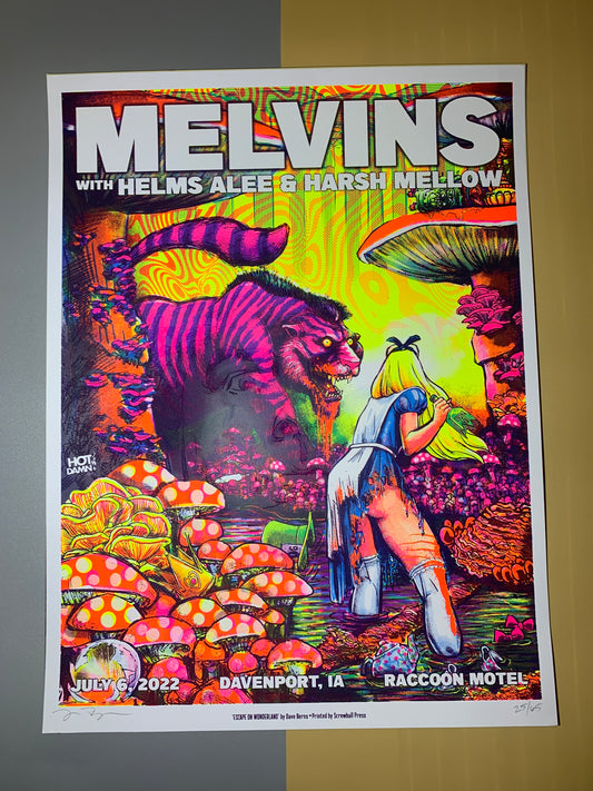 Melvins Raccoon Motel Davenport Iowa July 6 2022 Concert Poster