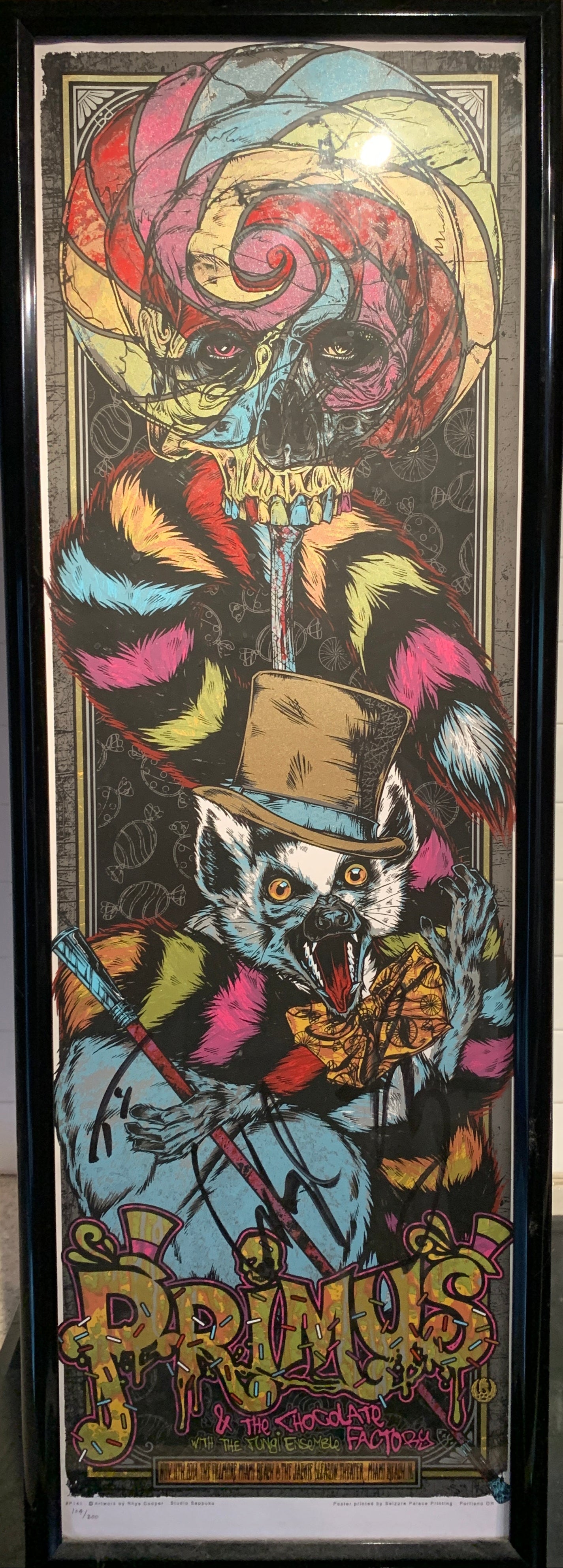 Primus Foil Autographed Fillmore Miami Beach Florida 11/11/2014